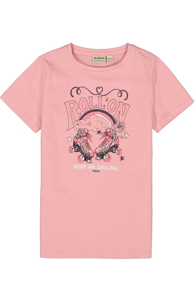 GARCIA - T-shirt rose + ROLL'ON