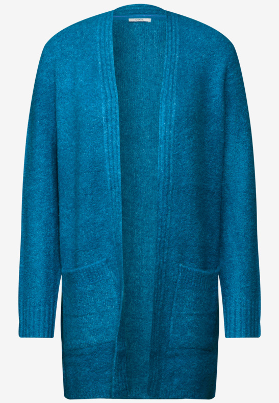 CECIL - Long gilet bouclé aqua 