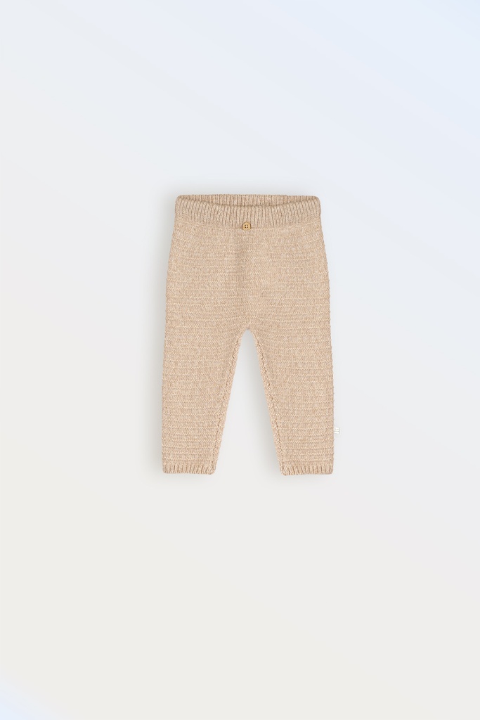 PETITE MAISON - Pantalon en maille beige 