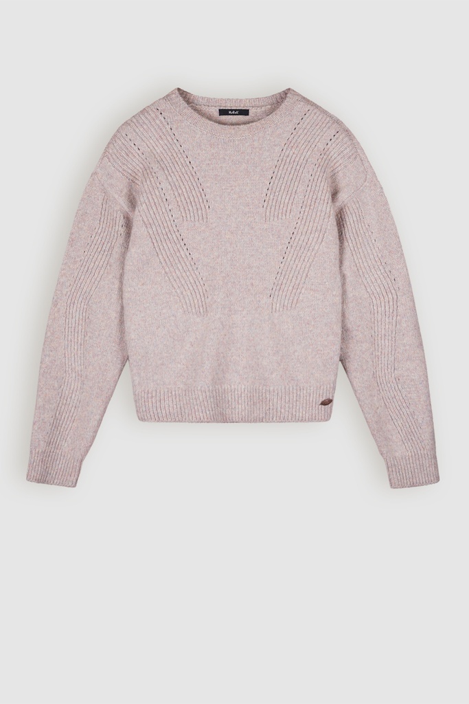 NOBELL - Pull vieux rose moucheté mauve