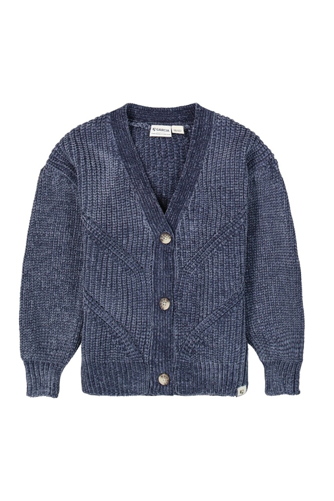 GARCIA - Cardigan tout doux bleu/gris  (SITE)