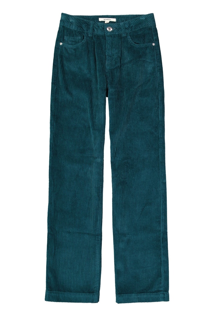 GARCIA - Pantalon droit velours verts sapin