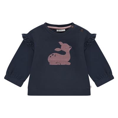 BABYFACE - Pull bleu marine + biche mauve