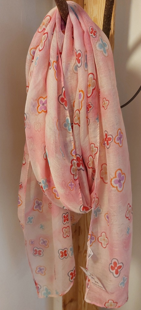 ACCESS - Foulard rose + fleurs