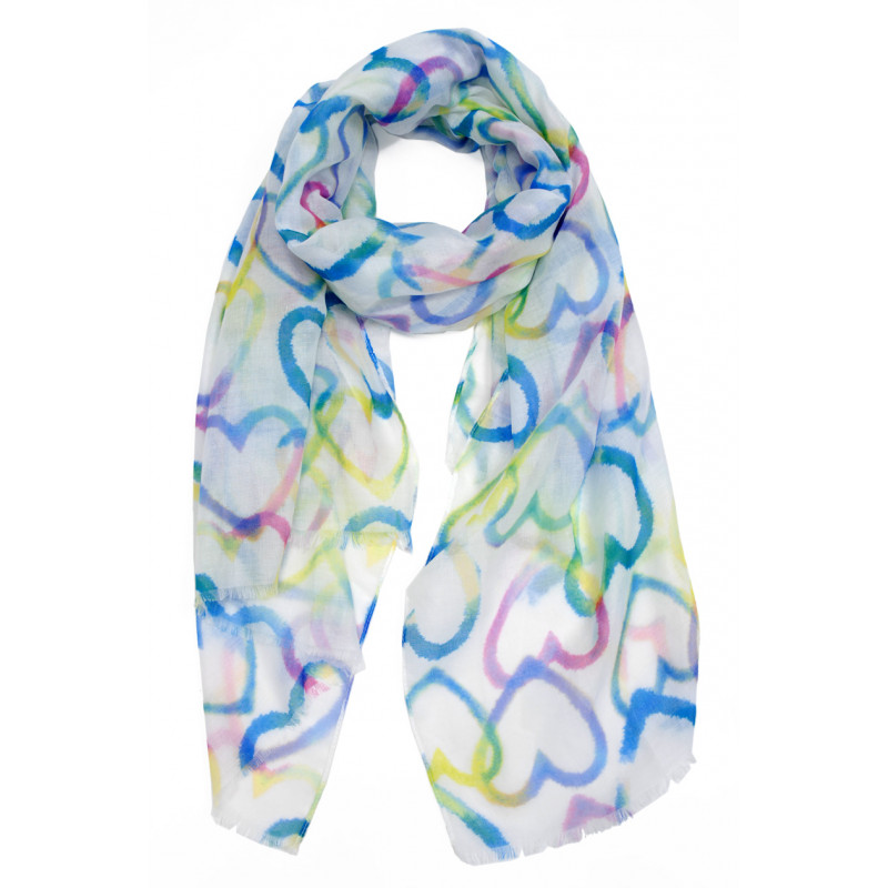 ACCESS - Foulard coeurs bleu/vert