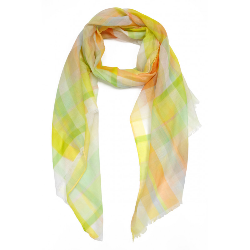 ACCESS - Foulard carreaux jaune/vert