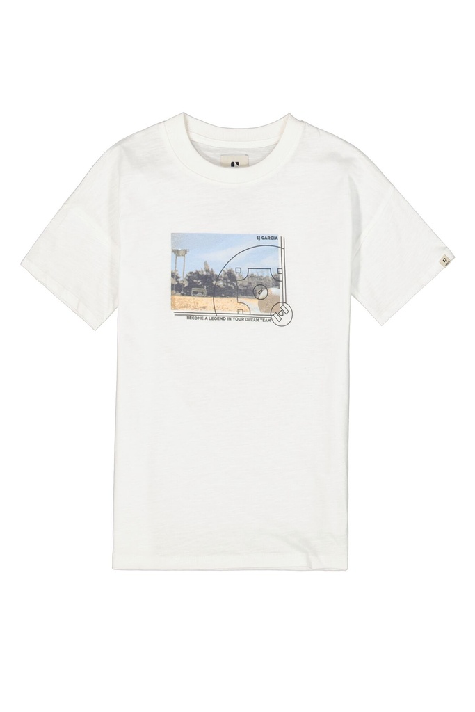 GARCIA - T-shirt blanc MC + paysage