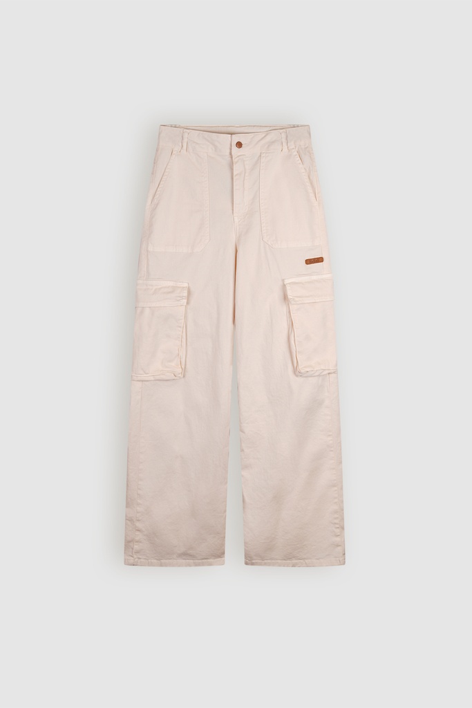 NOBELL - Pantalon écru large + poches