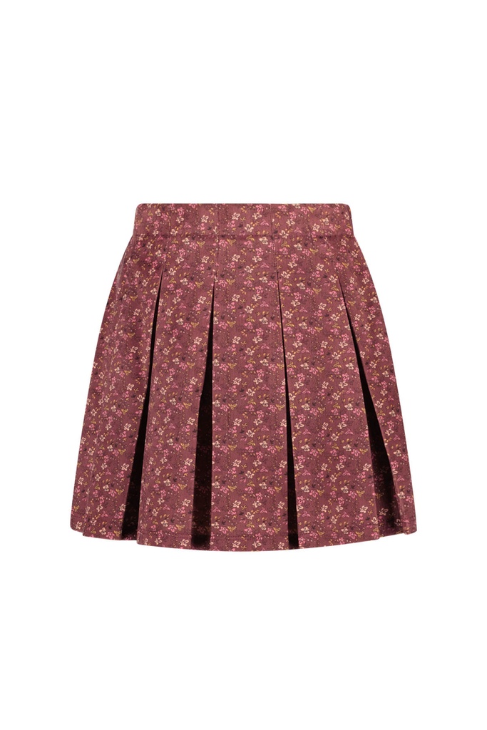 LIKE FLO - Jupe/short bordeaux à fleurs rose