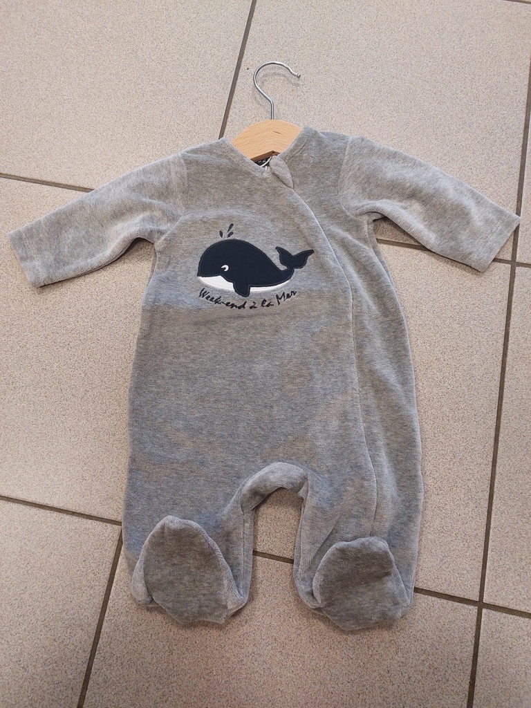 WEEK END A LA MER - Pyjama doux + dauphin gris