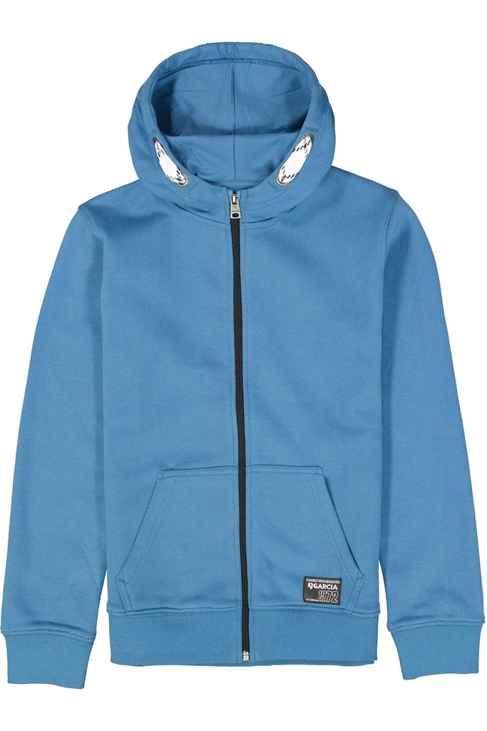 GARCIA - Cardigan capuche bleu pétrole