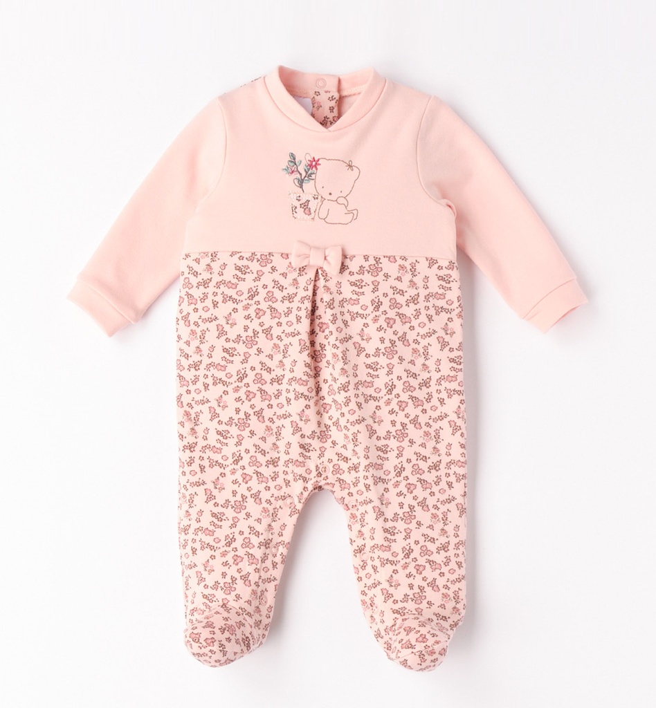 IDO - Pyjama rose + fleurs + ours