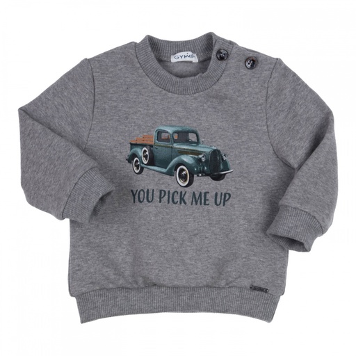 [352-3677-20] GYMP - Pull gris  + voiture