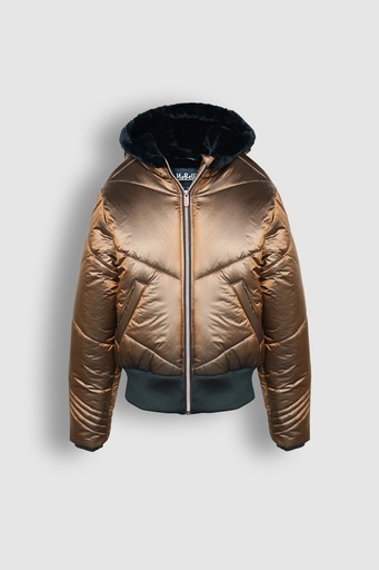 [Q307-3207-421] NOBELL - Manteau bronze brillant