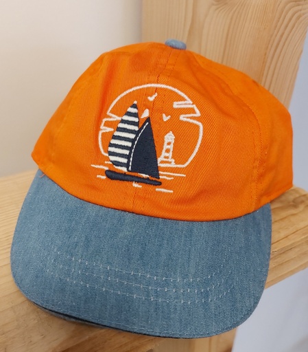 [B124.A14] WEEK END A LA MER - Casquette orange + voiliers