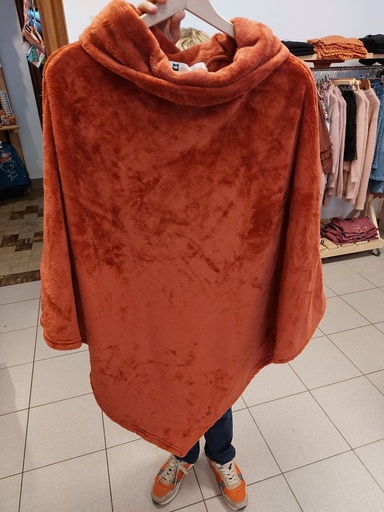 JUSQU'AU LEVER DU JOUR - Poncho terracotta ADULTE