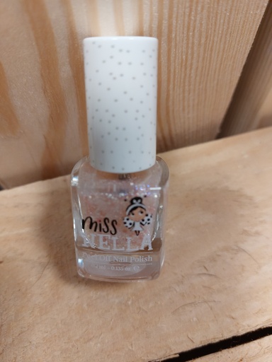 [blanc rosé] MISS NELLA - Vernis blanc pailletée rose