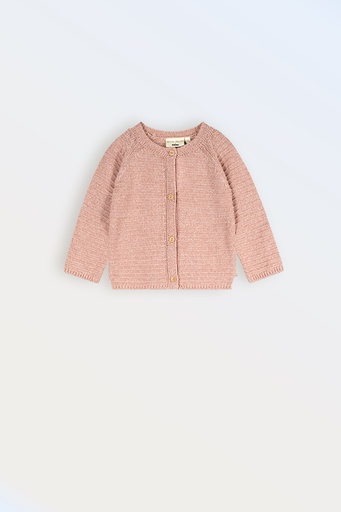 [E407-8302-rose] PETITE MAISON - Gilet en maille rose pâle  (SITE)