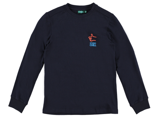 [STORM] B'CHILL - T-shirt LM bleu marine + pouce orange