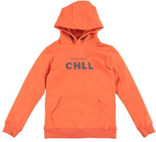 [VESPER] B'CHILL - Pull capuche orange + inscription bleu