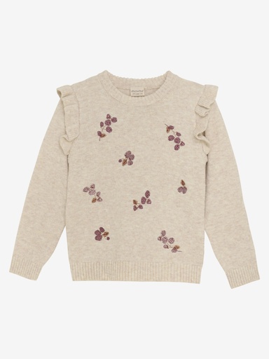 [123716-2055] MINYMO - Pull beige + cerises  (SITE)