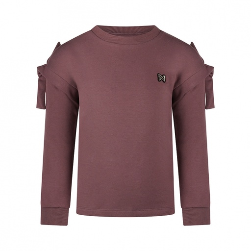 [Q52987-37] KOKO NOKO - Pull mauve fonçé nœuds sur manche