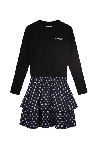 [M408-5801-099] MOODSTREET - Robe noir + dessin bleu