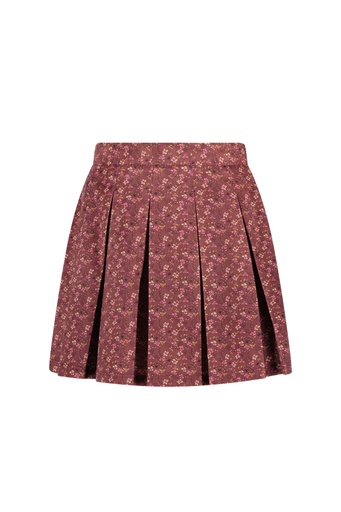 [F408-5610-973] LIKE FLO - Jupe/short bordeaux à fleurs rose