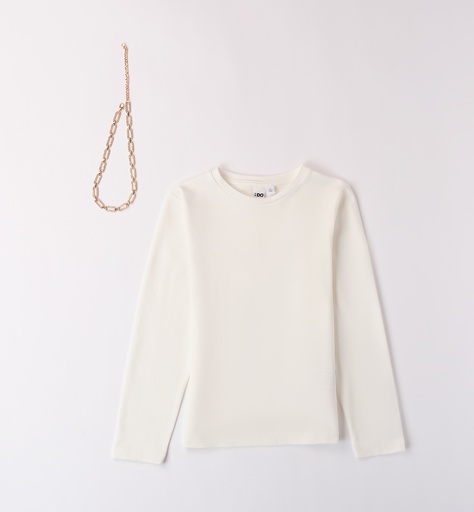 [4.A998/K1] IDO - T-shirt écru LM + collier